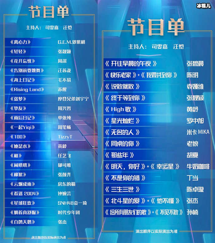 东方风云榜三十周年节目单公布