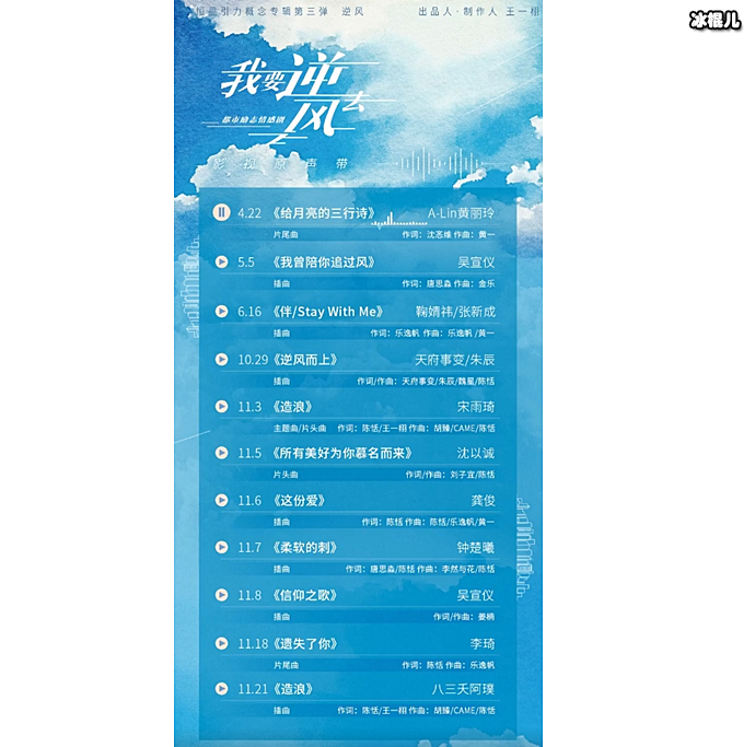 宋雨琦首个国产剧OST，《我要逆风去》OST阵容介绍